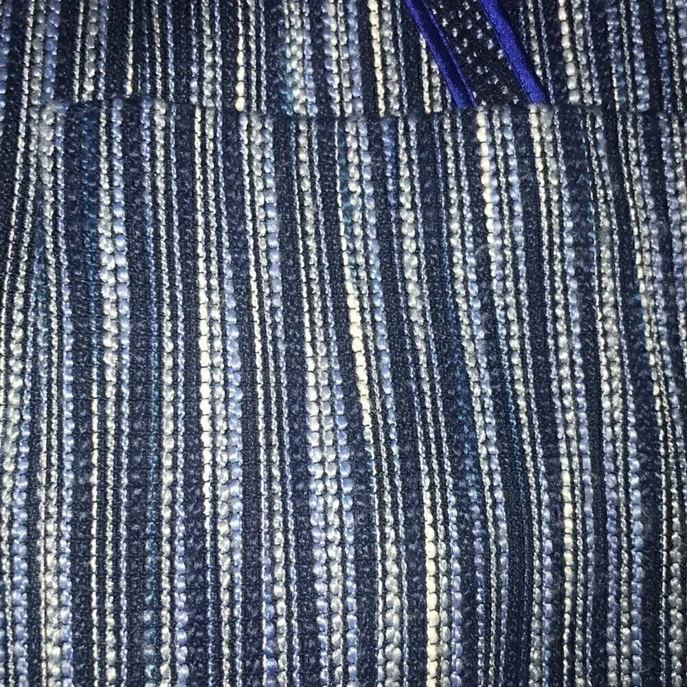 Tahari Blue Textured Stripe Mini Skirt